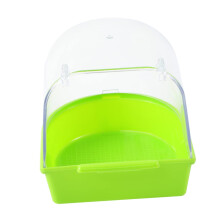 Bird Bath for Cage with Covered Splash Protection, Plastic Parakeet Tub for Small Birds Outdoor