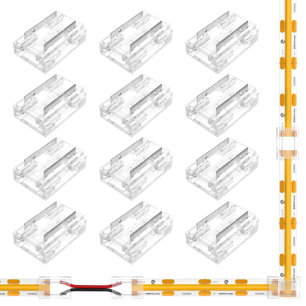 8Mm 2Pin Led Strip Connectors 8In1 Solderless Transparent Kit For 5V 12V 24V Cob Lights 9164114206398