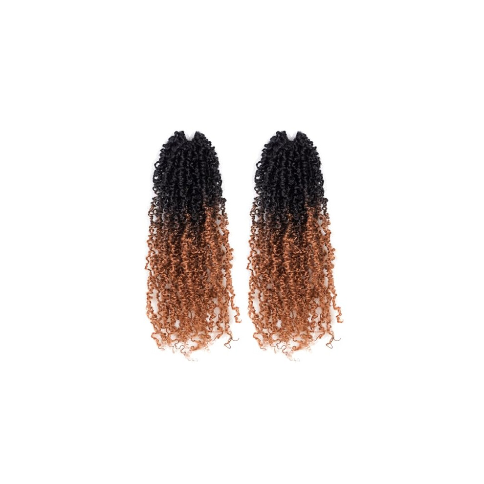 Unisex Brown PreâTwisted Crochet Passion Twist Hair Extensions Ombre Lightweight HandâBraided Synthetic Braids 6Inch 2Pack