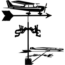 Weather Vane Metal Fighter Aircraft Wind Direction Indicator with RustResistant Coating for Outdoor Garden Roof Decor