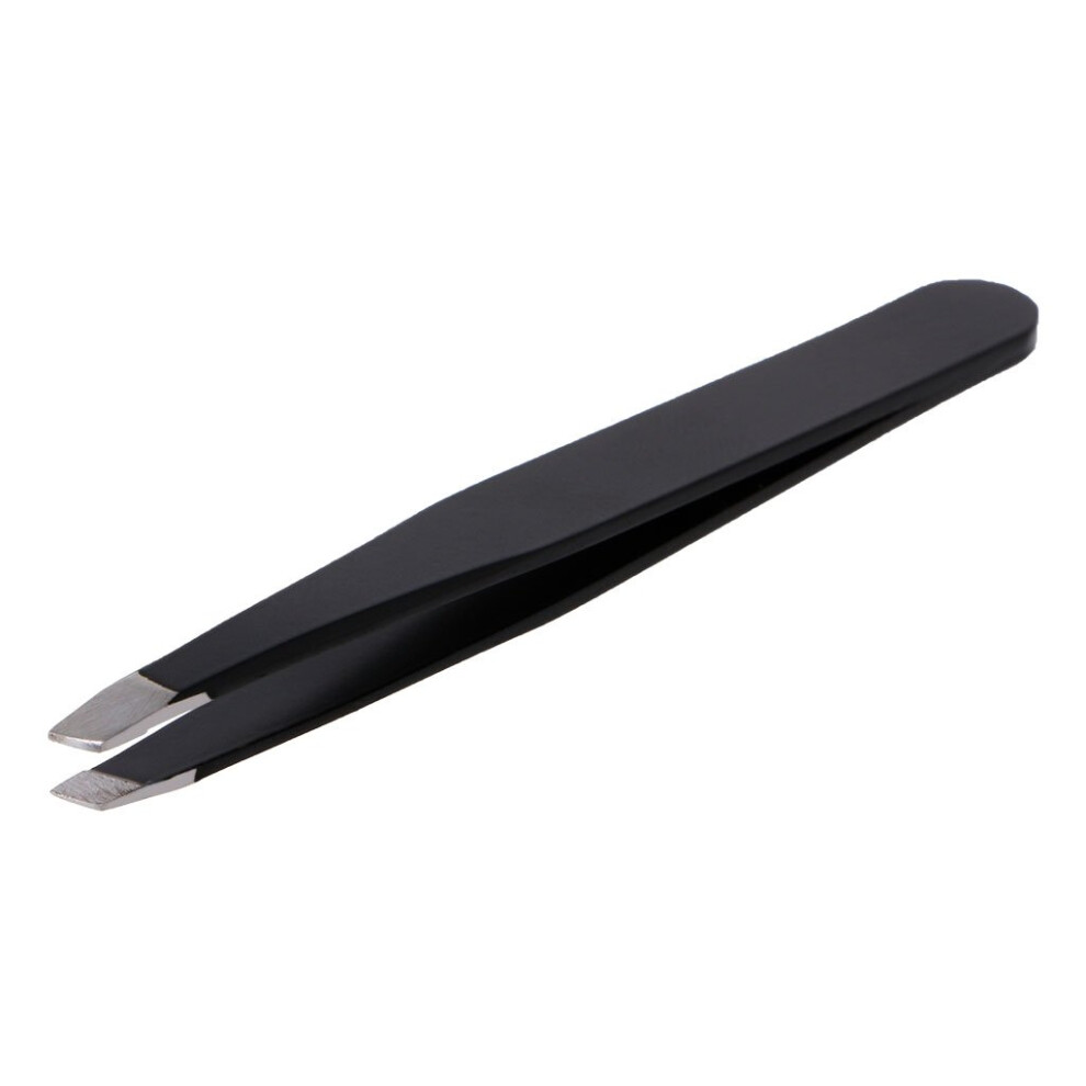 Eyebrow Tweezers Stainless Steel Slant Tip Precision Beauty Tool for Pain Hair Removal