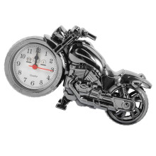 Vintage Motorcycle Alarm Clock Retro Motorbike Design Quartz Timekeeping for Boys Room Black Gold