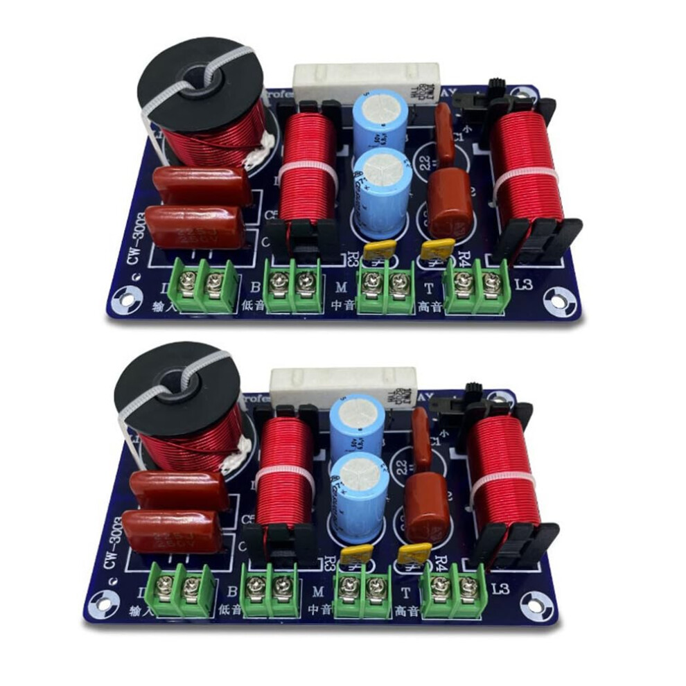 2Pcs 3Way Hifi Speaker Crossover 250W Audio Frequency Divider For Diy Stereo Treble Mid Bass 9044945409802