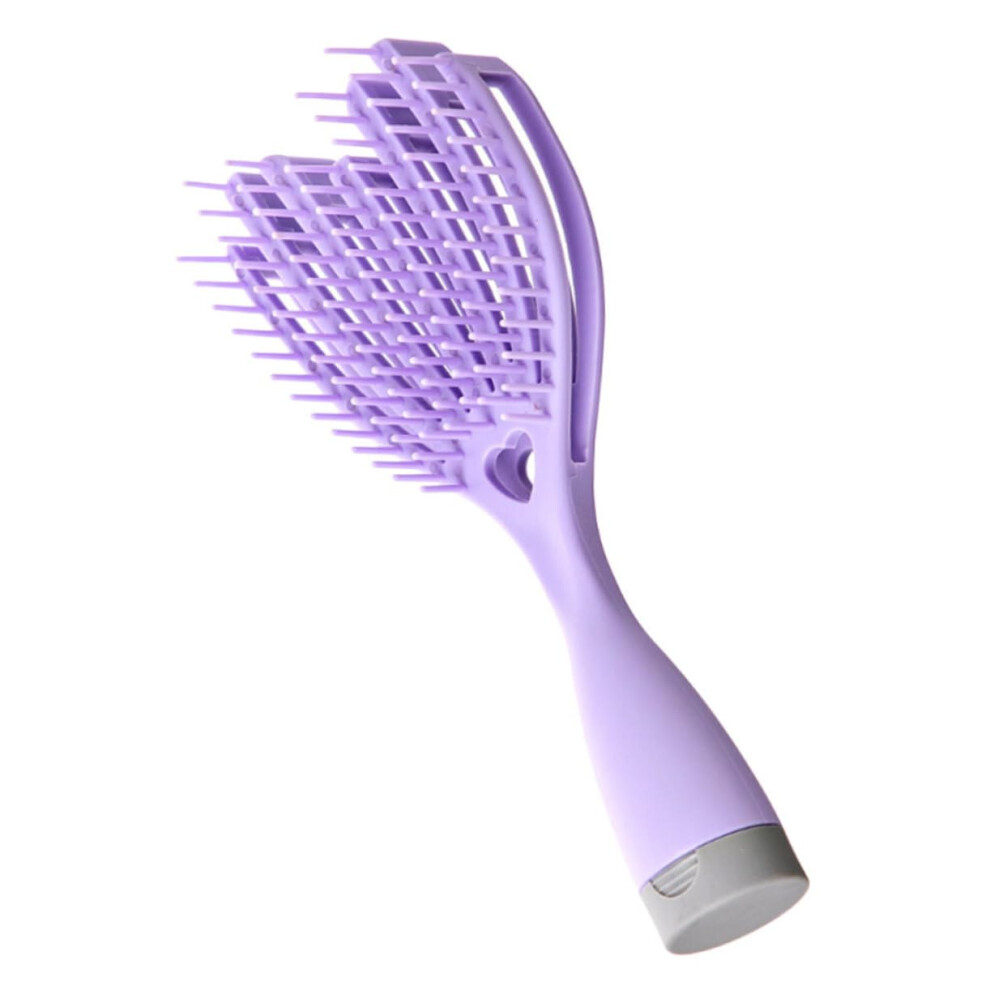 Purple Detangling Hair Brush For Curly And Wet Hair With Builtin Mirror, Lightweight Travelfriendly