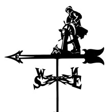 Vintage Helmsman Metal Roof Weathervane, WeatherResistant Garden Yard Decor with Easy Assembly
