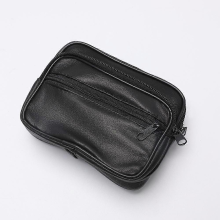 mens real leather belt wallet purse pouch bum bag loop card holder