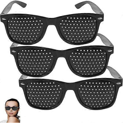 Πακέτο 3 γυαλιών Pinhole για βελτίωση της όρασης, Unisex γυαλιά Pinhole που ενισχύουν την