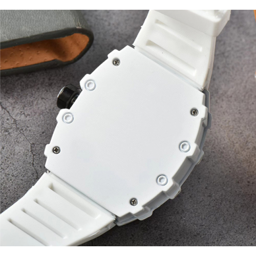 Relógio de quartzo oco, modelo tonneau, unissex, com pulseira de silicone. 1