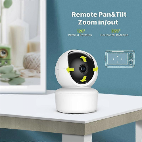 Monitor de 5 polegadas com câmera e controle remoto de áudio com funções de panorâmica, inclinação e zoom (Pan-Tilt-Zoom) - Plugue padrão eu 2