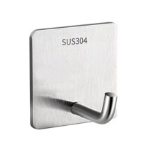 Fire Blanket Hook with HeavyDuty Adhesive Hold, Curved AntiDrop Design, Silver 1 Pack