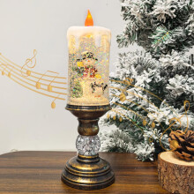 Christmas Snow Globe Lantern with Glittering Snowman, USB or Battery, 8 Christmas Songs