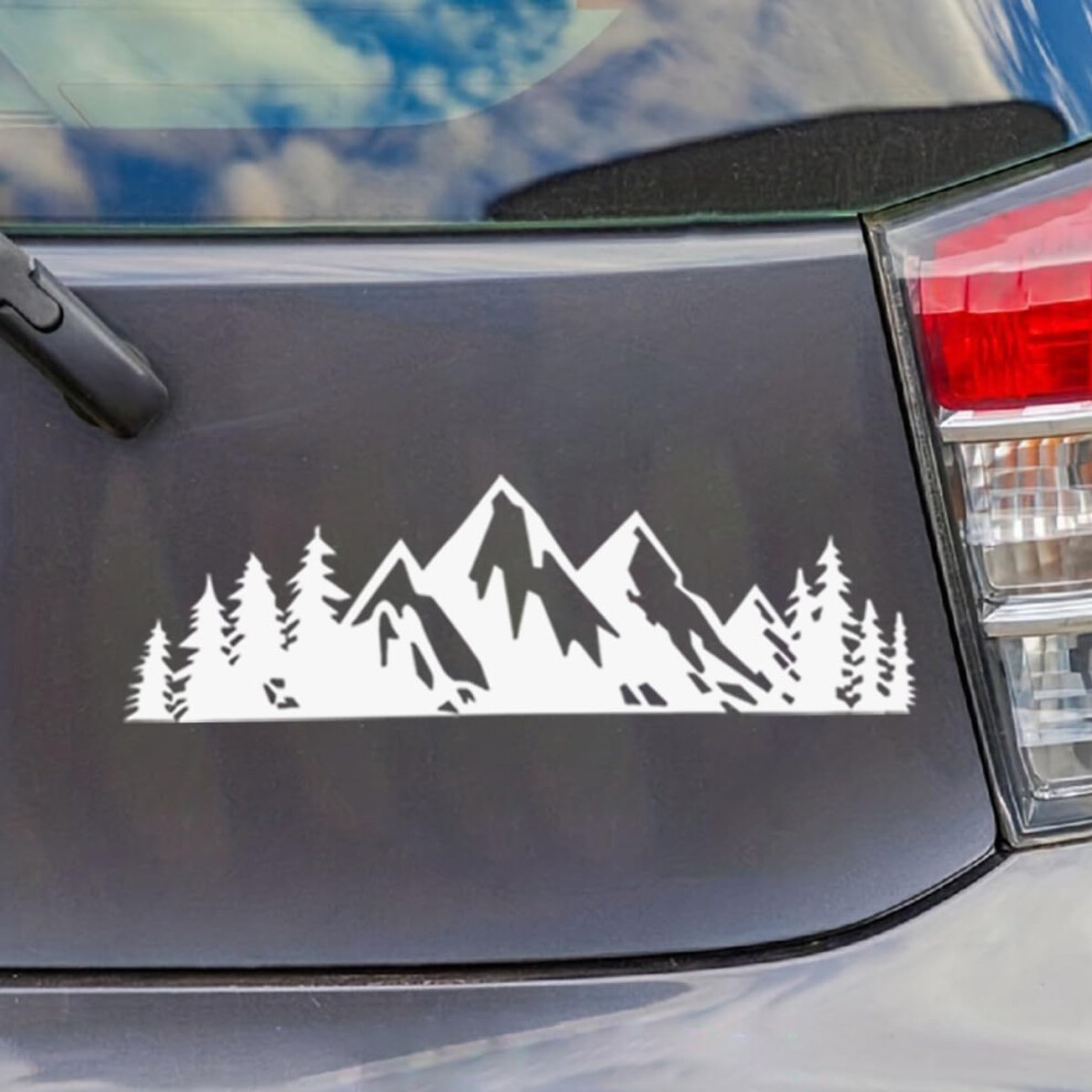 Car Sticker Vinyl Snow Mountain Tree Decal Weatherproof For Window Laptop Tailgate White 9164114131911