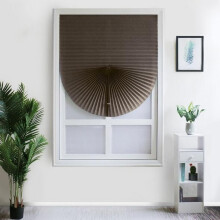 Cordless Blackout Window Blinds No Drill Cut to Size Pleated Paper Shades for Windows Coffee 60x150cm