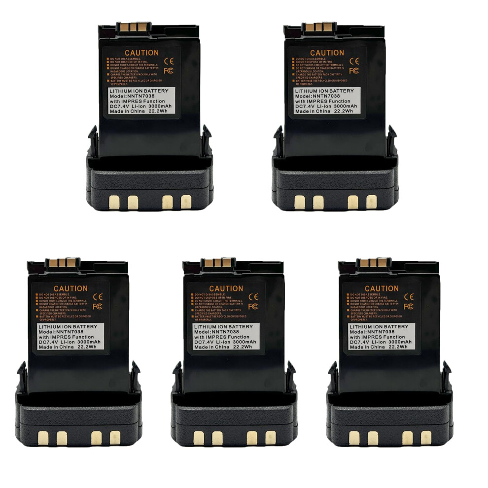 5 Pack 3000Mah Impres Liion Battery For Motorola Apx Radio Apx6000 Apx7000 Apx8000 Srx2200 9164114207821