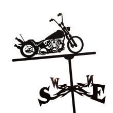 Weather Vane Motorcycle Retro Stainless Steel for Garden Roof Decor with 360 Wind Rotation