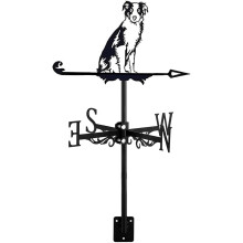 Weather Vane Border Collie Garden Weathervane Weatherproof Metal Dog Wind Vane with Direction Sign