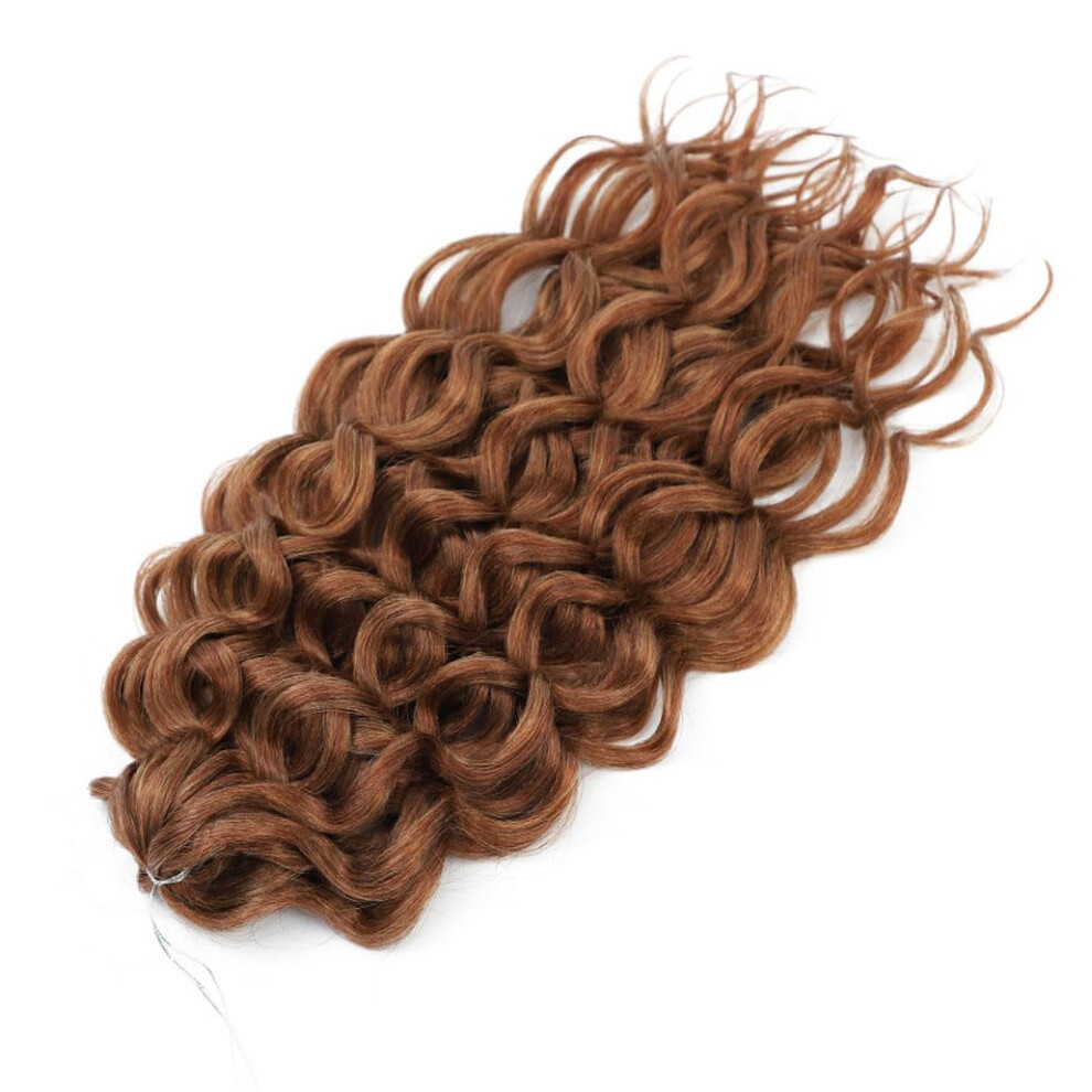 Crochet Braids Hair Extensions 18 Inch Ombre Blonde Water Wave Afro Curly Heat Resistant