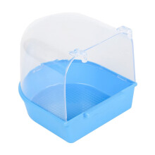 Bird Cage Bath for Parrots and Canaries, Small Bird Bathtub with Covered Splash Protection