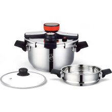 Stoompan en couscoussier 2 in 1 - ROYAL SWISS - 8 L - RVS - Klemvergrendeling - Geschikt voor alle vuren + inductie