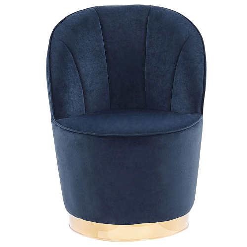 Beliani Armchair ALBY Velvet Dark Blue 1