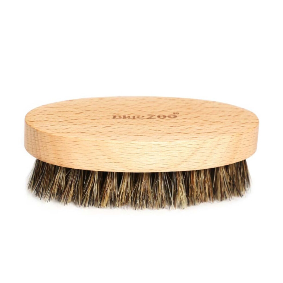 Men's Beard Brush For With Natural Boar Bristles, Wooden Beech Handle For Mustache And Beard Grooming
