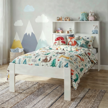 Joni Single Bed Wooden with Storage 3FT White Suitable for Kids, Teenagers, Adults