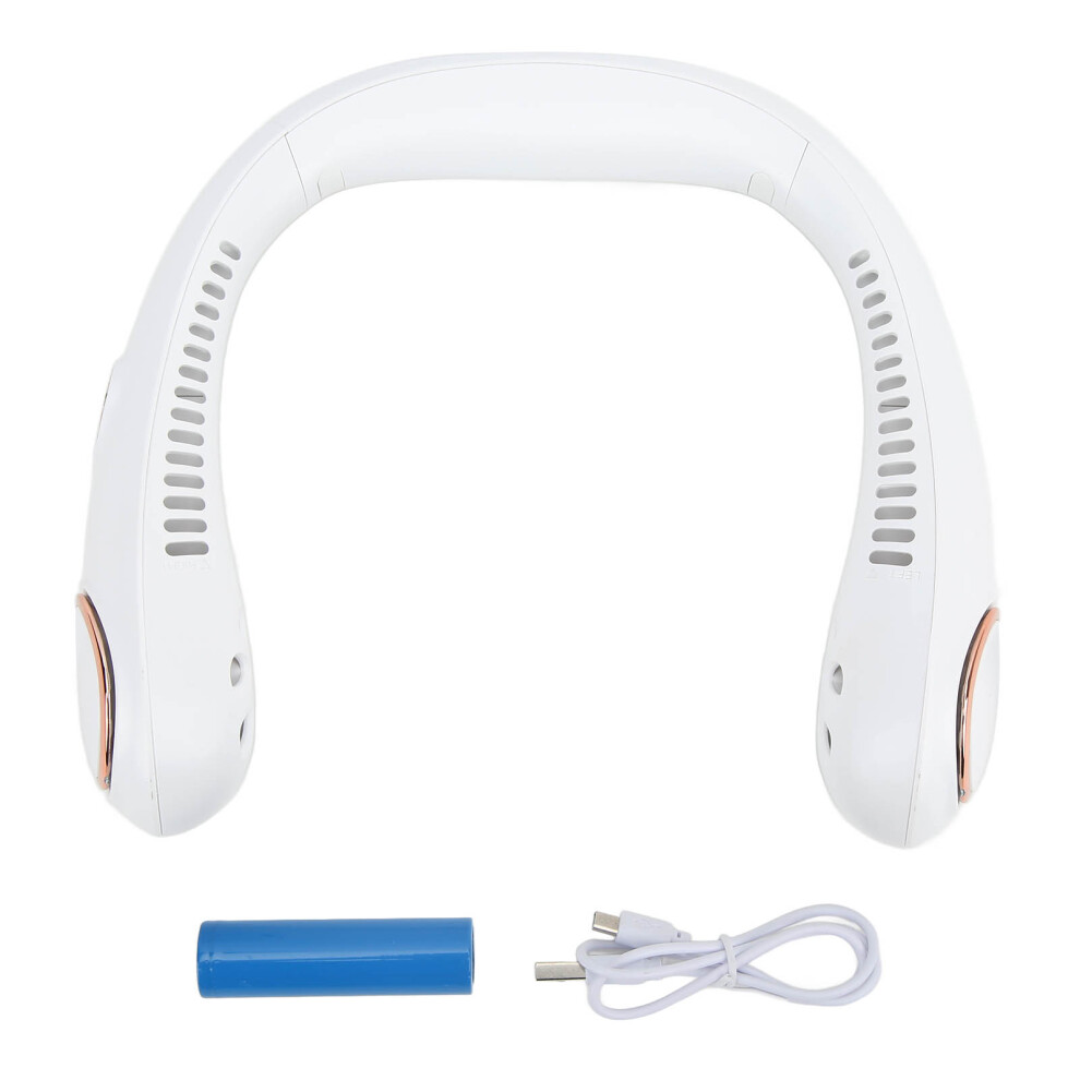 Portable Neck Fan Hands Free Bladeless Cool Down Quickly 360 Airflow Outlet Ultra Quiet Rechargeable Battery Adjustable Speeds Lightweight Design Usb 9399812026867