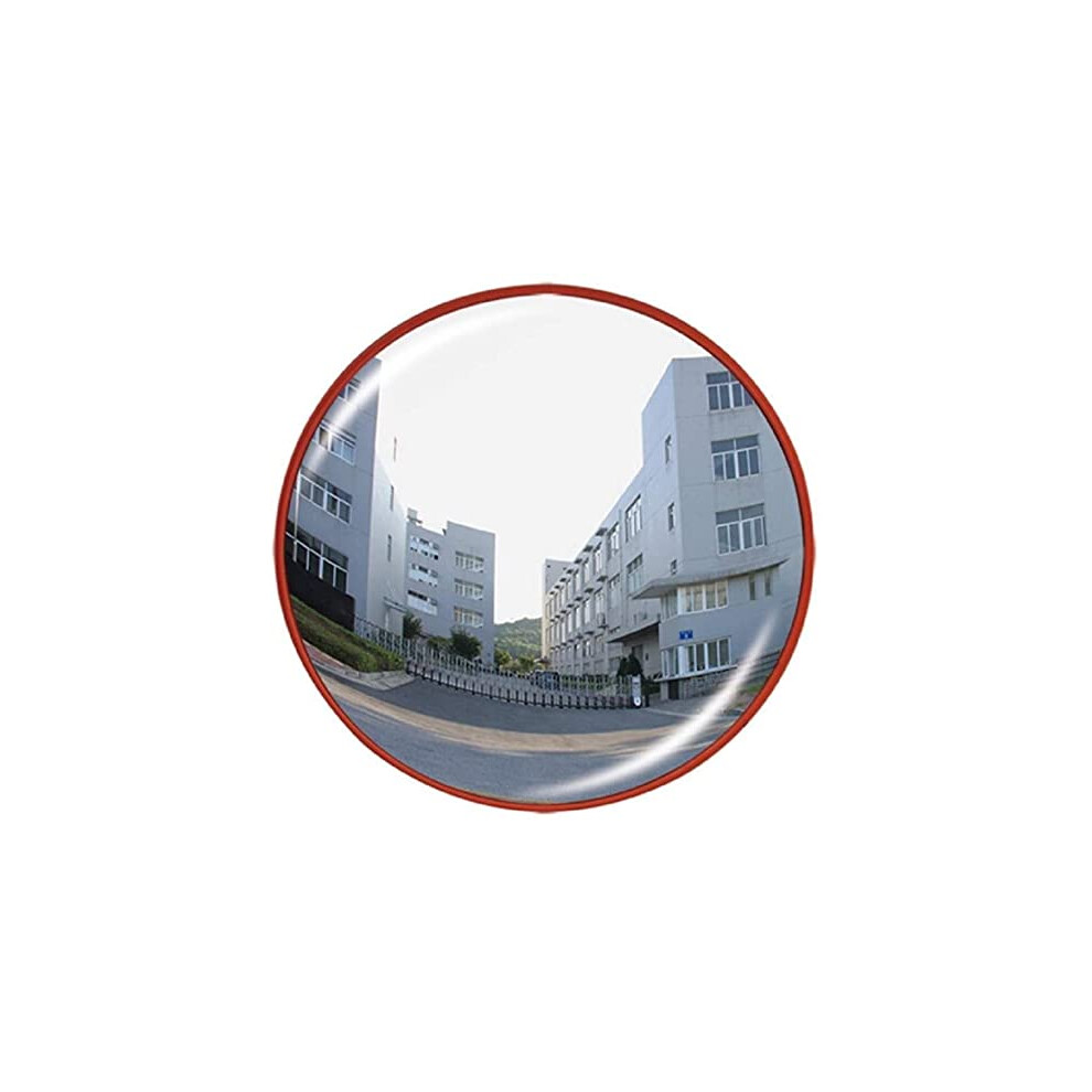 Convex Safety Mirror With Wideangle Visibility, Weatherproof Impactresistant Lens, For Warehouse And Traffic Orange 9164114140401
