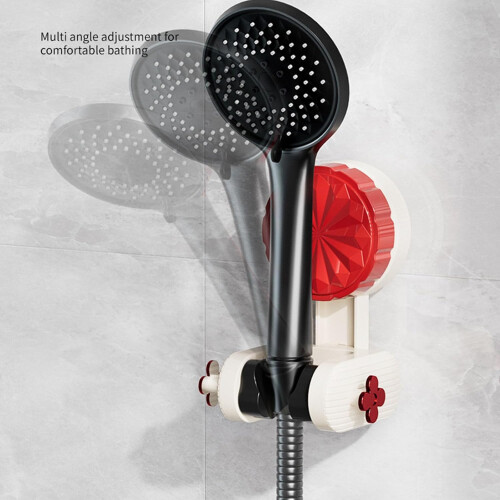 Adjustable Suction Cup Shower Head Holder with Strong Grip for Handheld Shower Black 2