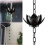 Rain Chain for Gutters 4ft Black Aluminum Lotus Cups Decorative Downspout Replacement Adjustable 4