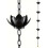 Rain Chain for Gutters 4ft Black Aluminum Lotus Cups Decorative Downspout Replacement Adjustable 5