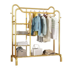 Coat Rack with Double Rod for Hanging Clothes, Hats and Bags, Freestanding Indoor Floor Stand for Bedroom or Balcony