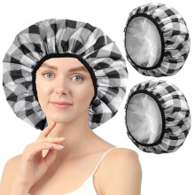 2 Pack Thermal Hair Cap for Deep Conditioning, Dual Layer 2 in 1 Waterproof Adjustable Heat Cap