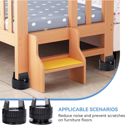4 Pack Adjustable Bed Risers Heavy Duty 4000lbs with Secure Screw Clamp and NonSlip Base Black 2
