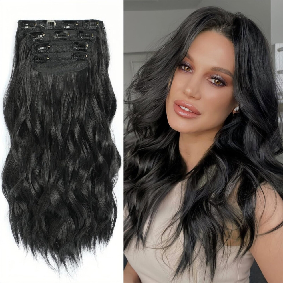 Curly Hair Extensions Clip  (20Inch, 4Pcs)