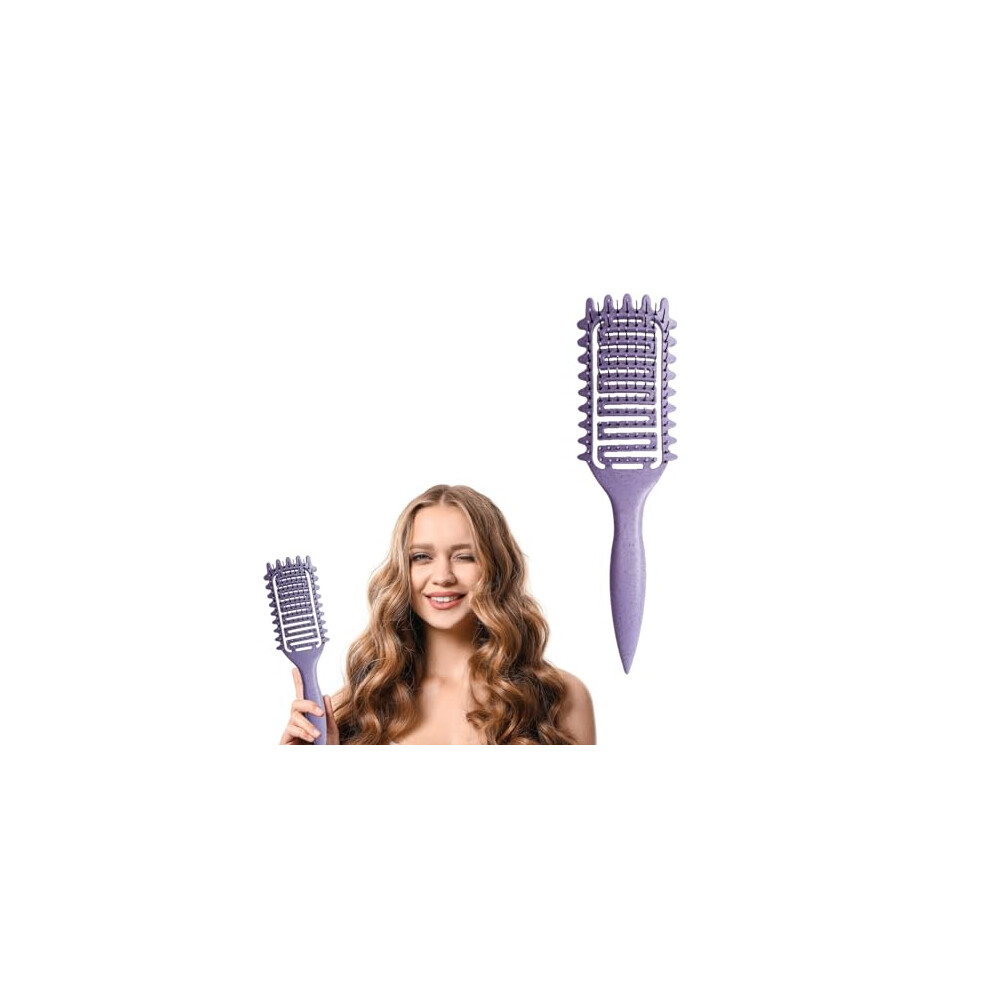 Purple Curl Defining Brush For Curly Hair With Fast Dry Vent System And Ergonomic AntiâPull Handle