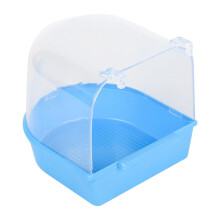 Bird Bath for Cage with Covered Splash Design, Durable Plastic Bowl for Parrots, Finches, Canaries