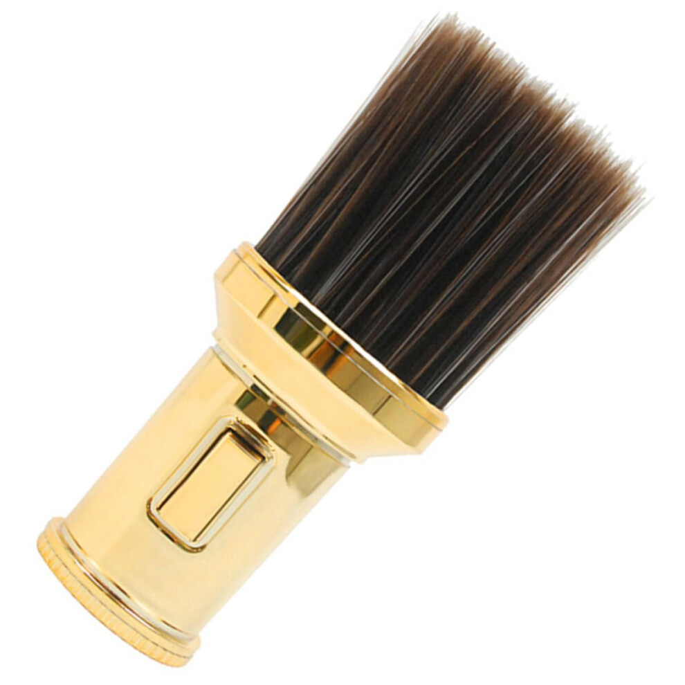 Gold Barber Neck Duster Brush With Soft Bristles And Ergonomic Handle For Haircuts And Shaving