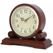 Wooden Mantel Clock Retro Design Silent Sweep Movement Battery Operated for Living Room Decor