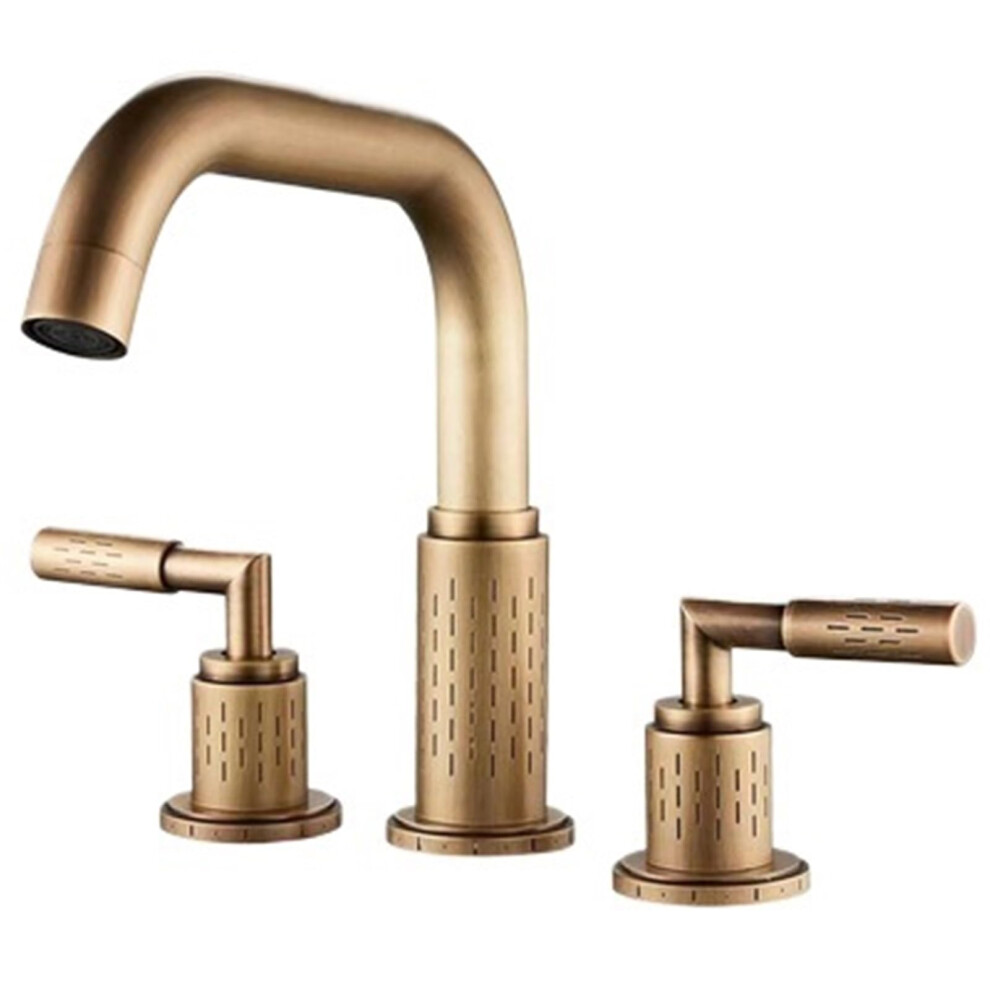 Brushed Gold Bathroom Faucet With Dual Knobs Widespread Bathtub Filler Mixer Tap For Sink 9164114142542