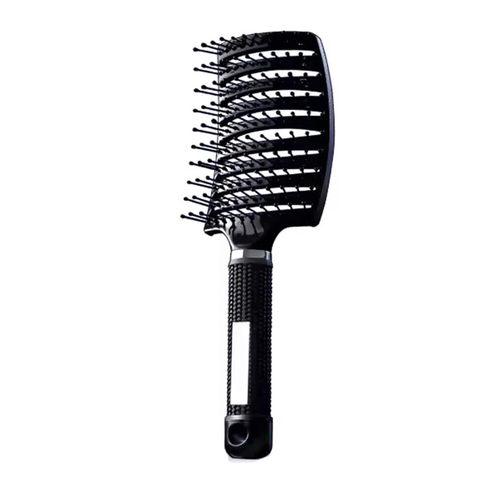 Black Detangling Hair Brush For Thick Hair With Gentle Scalp Massage Ergonomic Vegan Comb