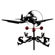 Aircraft Outdoor Garden Weather Vane Metal Wind Direction Indicator for Yard and Farm Decor