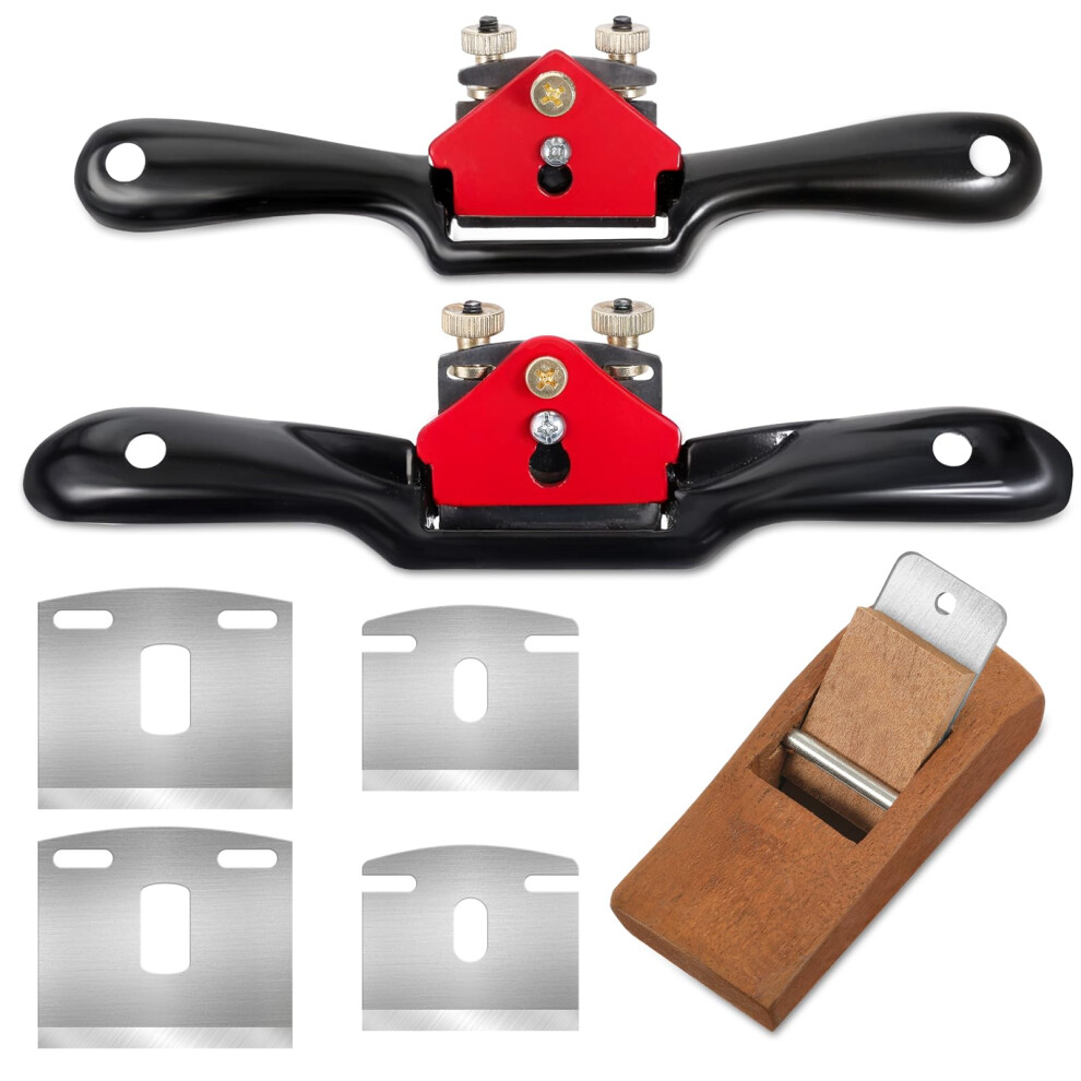 Wood Planer Set With Adjustable Spokeshave, Ergonomic Grip, Durable Blades For Woodworking 9164114211576