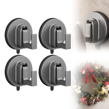 Upgraded Suction Cup Hooks Heavy Duty 11lbs for Glass Doors and Front Door Wreaths Waterproof Set of 4