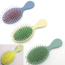 Set of 2 Compact Travel Detangling Hair Brushes with Soft Air‑Cushion Bristles for Wet and Dry Hair