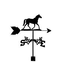 Stainless Steel Running Horse Weather Vane Retro Roof Wind Direction Indicator for Garden Patio Yard