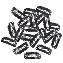 20 U Shape Wig Clips with Silicone Lining 6 Teeth Metal Hair Extension Clips for Sew In Black