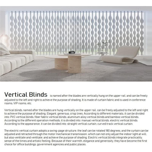 Motorized Vertical Blinds Blackout Fabric Panels with Remote Control, Custom Electric Window Shades 1