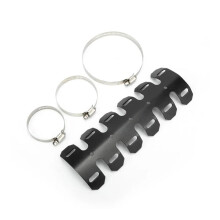 Motorcycle Exhaust Heat Shield Universal Aluminum Alloy Muffler Guard for 2Stroke Black