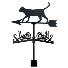 Weather Vane Stainless Steel Black Metal for Roof and Garden Decor with 360 Rotation 35x50cm